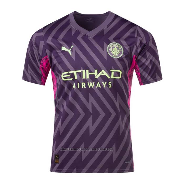 Camisola Manchester City Goleiro 2023-2024 Purpura ...